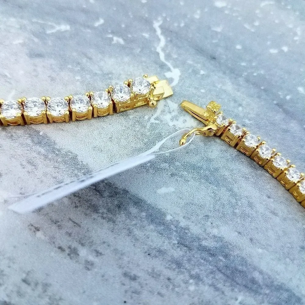Gold Diamond Tennis Necklace